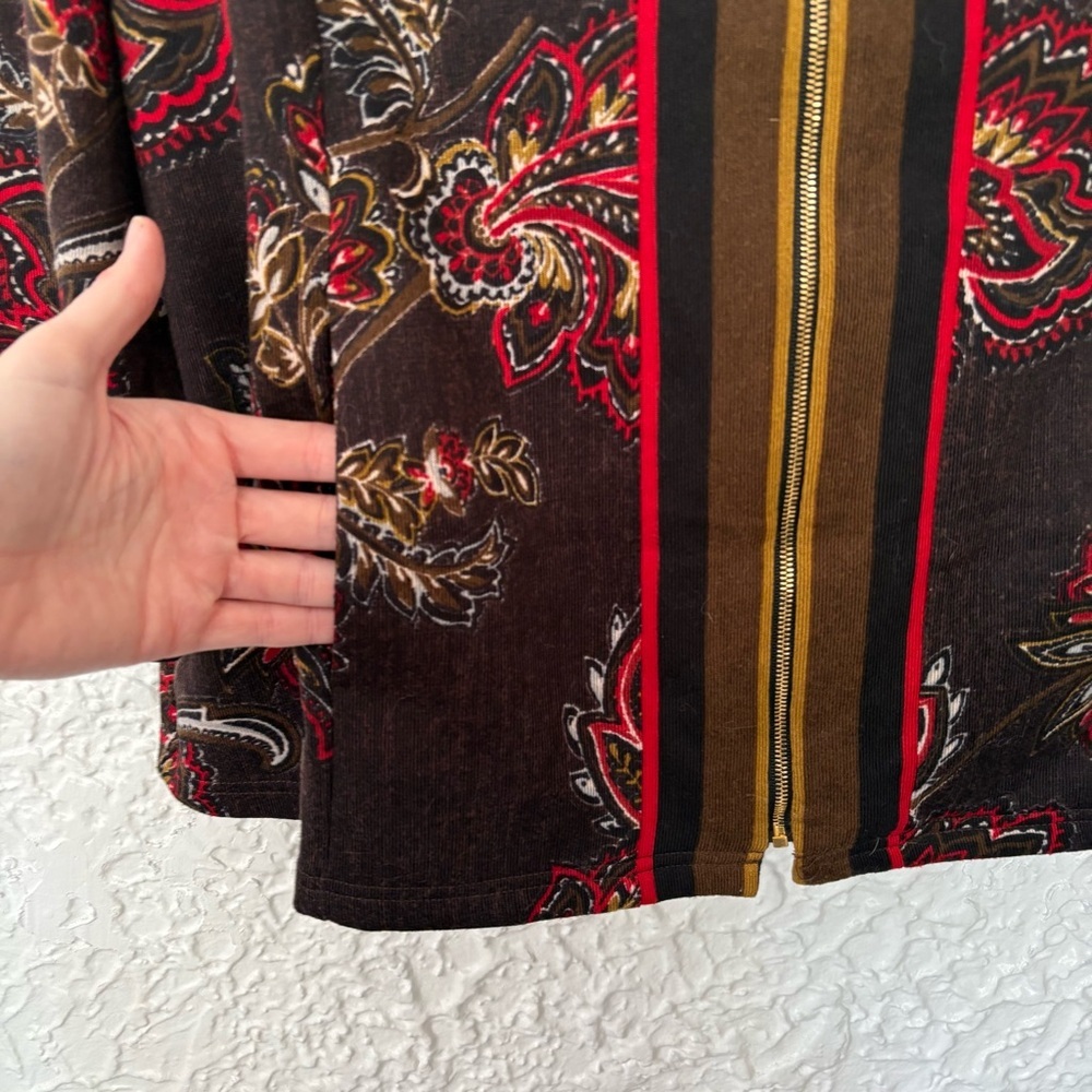 Bob Mackie Paisley Full Zip Jacket Size XL - Picture 3 of 7